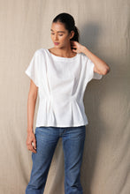 Load image into Gallery viewer, White waist pleat top