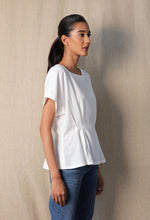 Load image into Gallery viewer, White waist pleat top