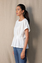 Load image into Gallery viewer, White waist pleat top