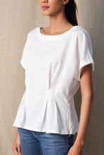 Load image into Gallery viewer, White waist pleat top