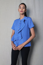 Load image into Gallery viewer, Ruffled blue top T