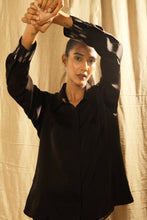 Load image into Gallery viewer, Black dazzling cuff shirt