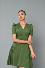 Load image into Gallery viewer, Olive v-neck dress