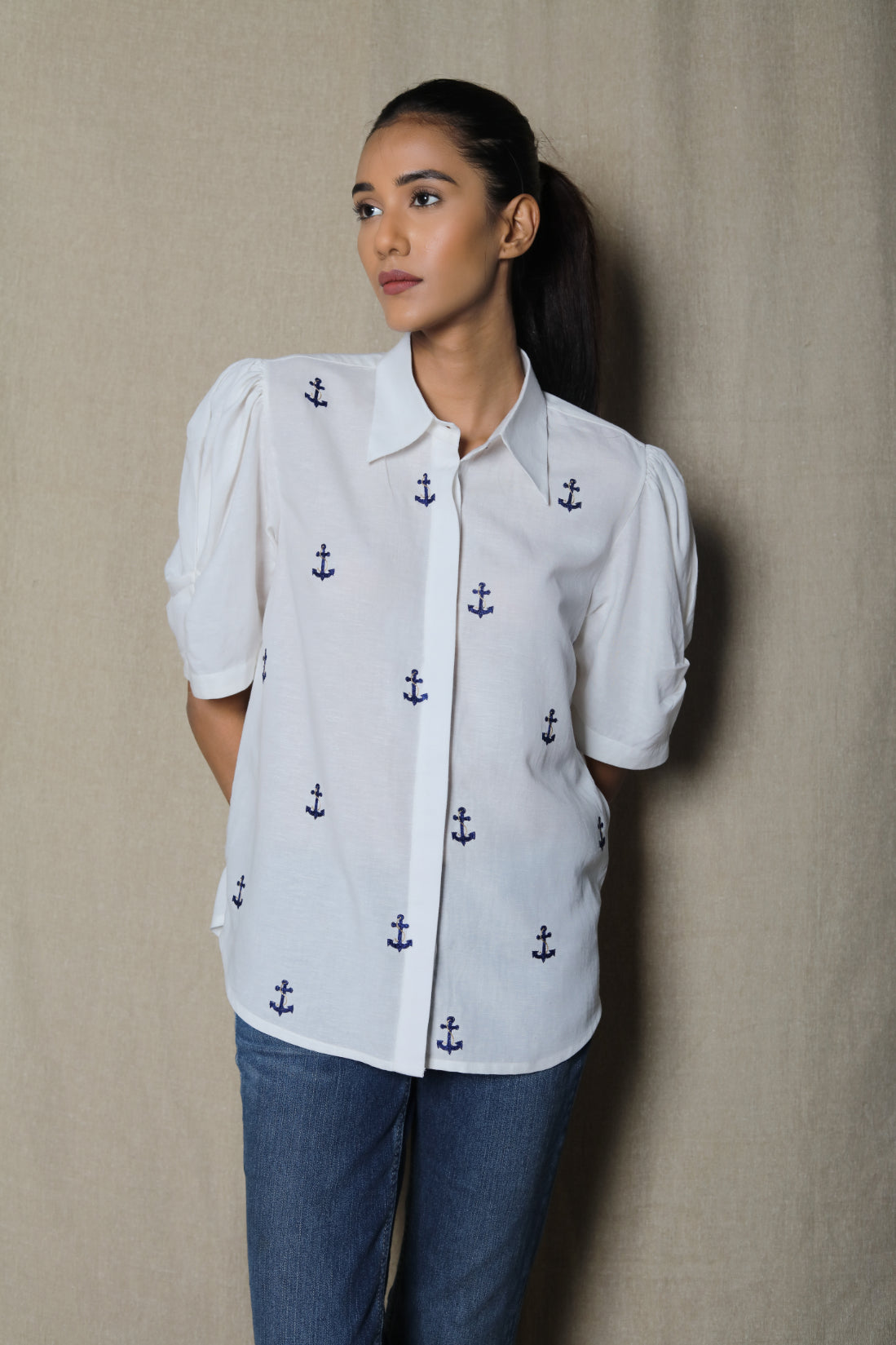 White anchor shirt
