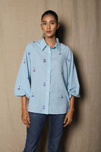 Load image into Gallery viewer, Blue anchor and ship shirt
