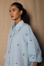 Load image into Gallery viewer, Blue anchor and ship shirt
