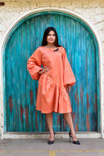 Load image into Gallery viewer, Orange Flared Dress
