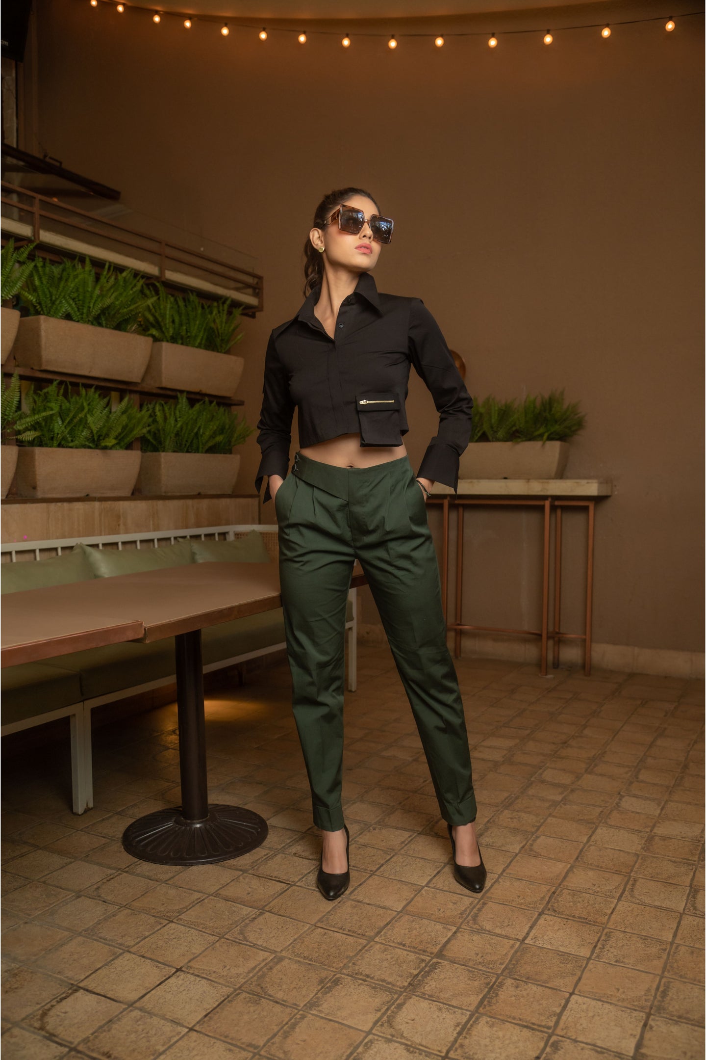 Crop shirt with pant