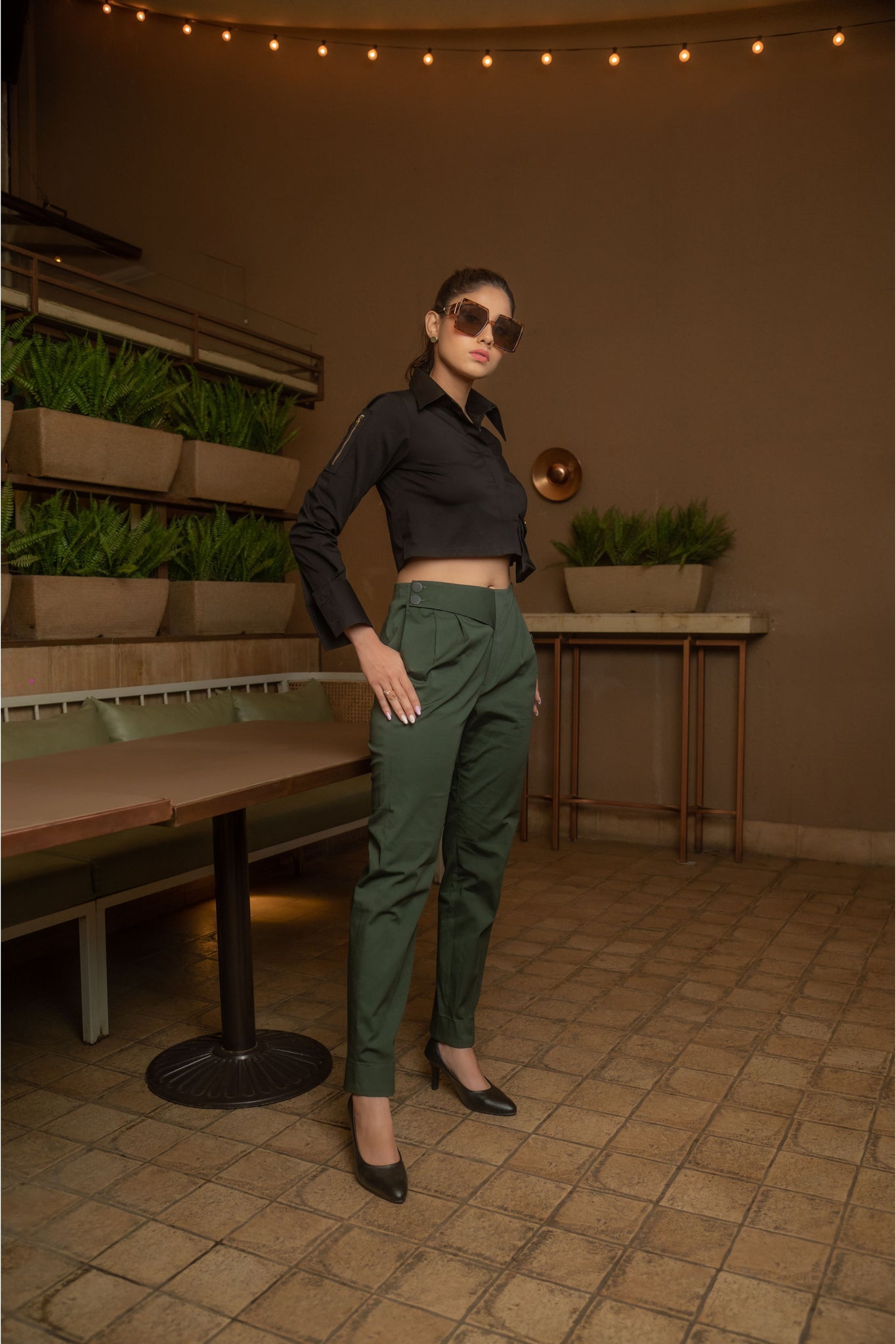 Pants Outfit Ideas Olive Green Crop Pants Crop Shirt With Pant