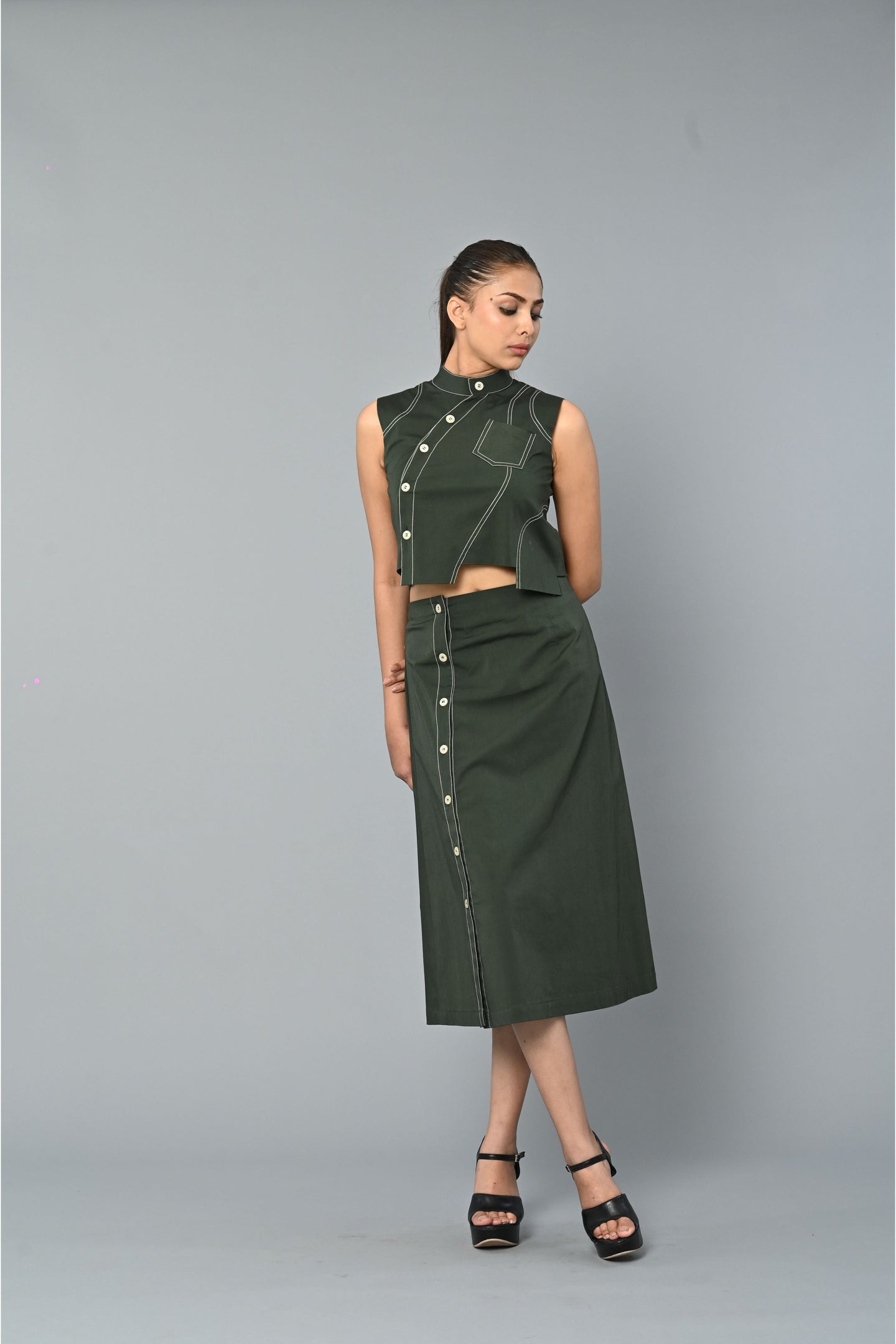 Asymmetrical top with skirt