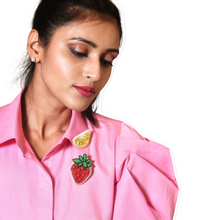 Load image into Gallery viewer, Pink Shirt with pleated sleeves
